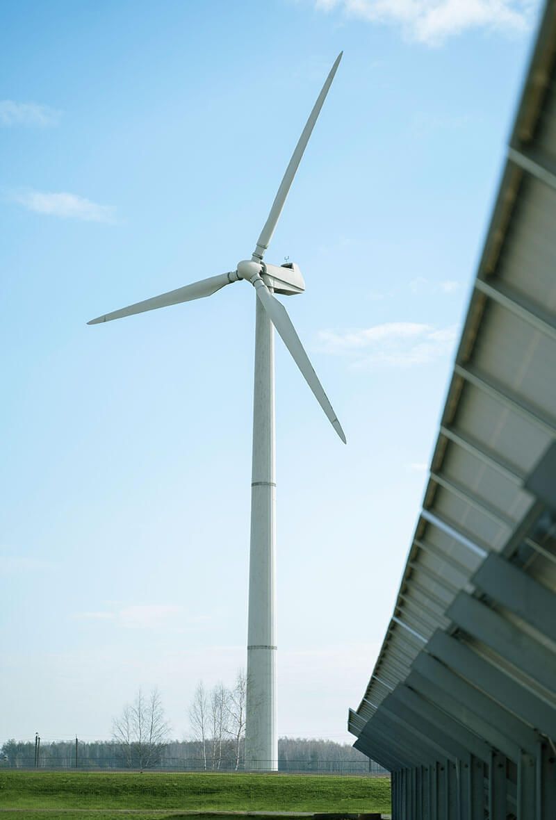 Solar Panels With Wind Mills